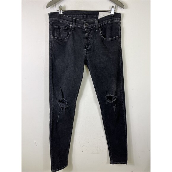 Rag & Bone Mens Jeans Sz 33x34 Standard Issue Fit 1 Skinny Leg  Distressed - Picture 1 of 8